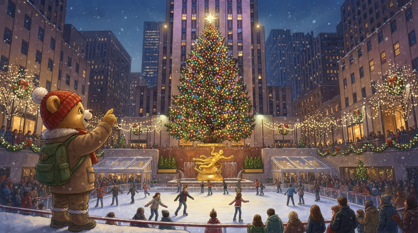 Fred Bear and Rockefeller tree